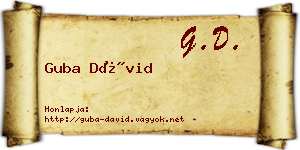 Guba Dávid névjegykártya